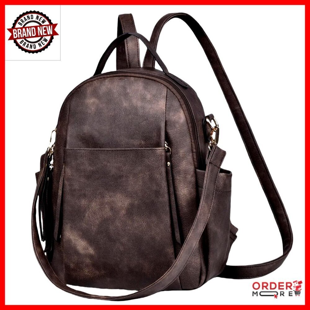 Leather Mini Backpack Purse for Women Convertible Shoulder Bag Roomy